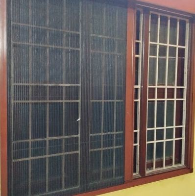 Sliding Mosquito Net for Window | Aluminium Frame and Fiber Net | Size 178 cms to 96.5 cms