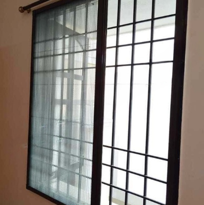 Sliding Mosquito Net for Windows | Aluminium Frame and Fiber Net | Size 178 cms to 66 cms